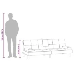 VidaXL - Slaapbank Met Bekerhouders - Grijs - Kunstleer -Meubelwinkel 8ba82a5bef9c463bb040bcf2f852d903