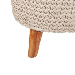 MARDAN - Voetenbank - Beige - 40 X 40 X 40 Cm - Katoen -Meubelwinkel 8ce0dca7d6484997b2e74b6a53536ad9