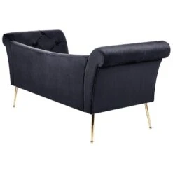 NANTILLY - Chaise Longue - Zwart - Fluweel -Meubelwinkel 8d7d52daed264031bff80da61c08a49c