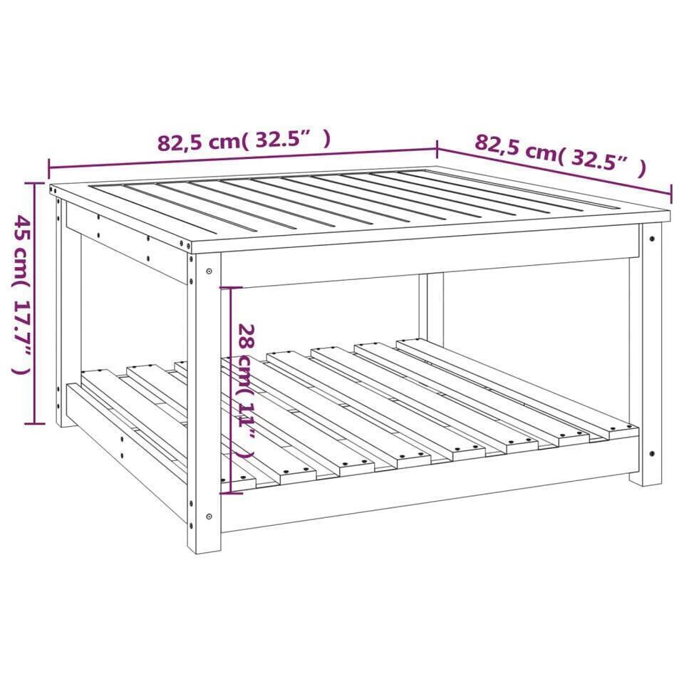 VidaXL - Tuintafel Met Opbergruimte - Honingbruin - Grenenhout - 82,5x82,5x45 Cm 10 VidaXL - Tuintafel Met Opbergruimte - Honingbruin - Grenenhout - 82,5x82,5x45 Cm - Afbeelding 8