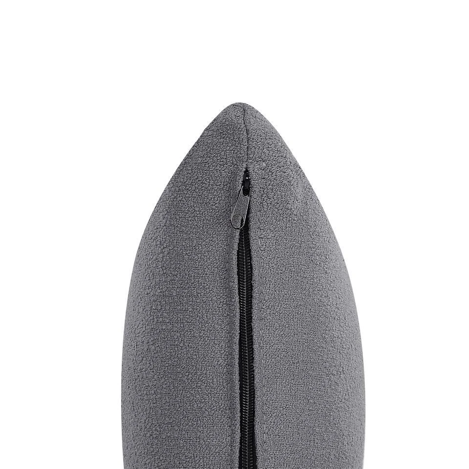 CHEVANNES - Chaise Longue - Donkergrijs - Bouclé 14 CHEVANNES - Chaise Longue - Donkergrijs - Bouclé - Afbeelding 12