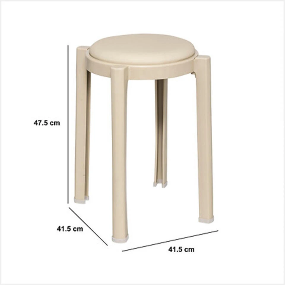 Five Bijzet Krukje/stoel - Beige - D41 X H47 Cm 4 Five Bijzet Krukje/stoel - Beige - D41 X H47 Cm - Afbeelding 2