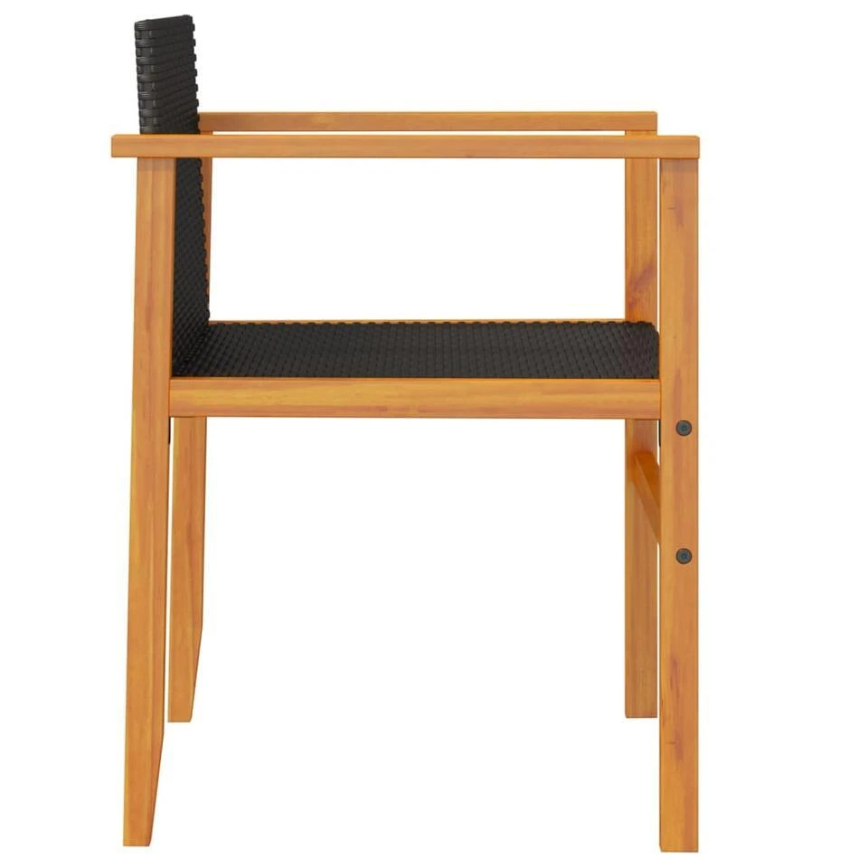 VidaXL - Tuinstoelen - Zwart - Poly Rattan - 2 Stuks 8 VidaXL - Tuinstoelen - Zwart - Poly Rattan - 2 Stuks - Afbeelding 6