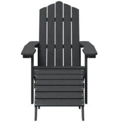 VidaXL - Tuinstoel Adirondack - Antraciet - Polyetheen - Met Voetenbank -Meubelwinkel 9523af31778d4aa69640824d06bc2996