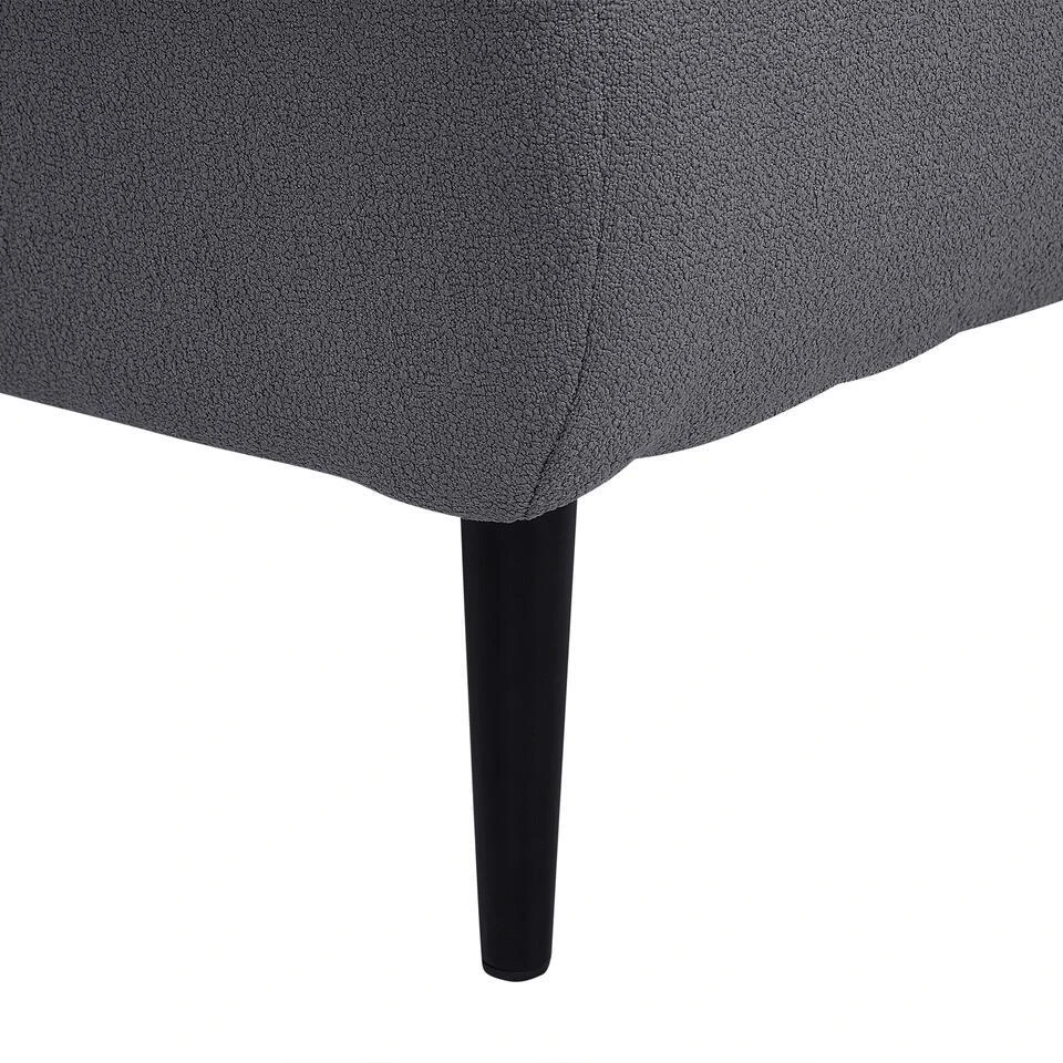 CHEVANNES - Chaise Longue - Donkergrijs - Bouclé 12 CHEVANNES - Chaise Longue - Donkergrijs - Bouclé - Afbeelding 10