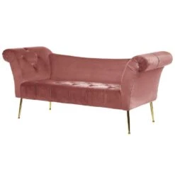 NANTILLY - Chaise Longue - Roze - Symmetrisch - Fluweel -Meubelwinkel 9669ee0e69f141e8b022d8afa1f04773