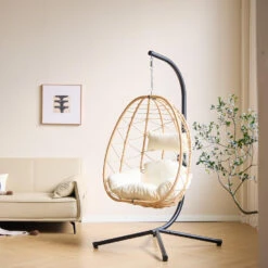 Hangstoel Van Bruin Rotan En Metaal -Meubelwinkel 96e066cce435451391fa2204925ba9cc