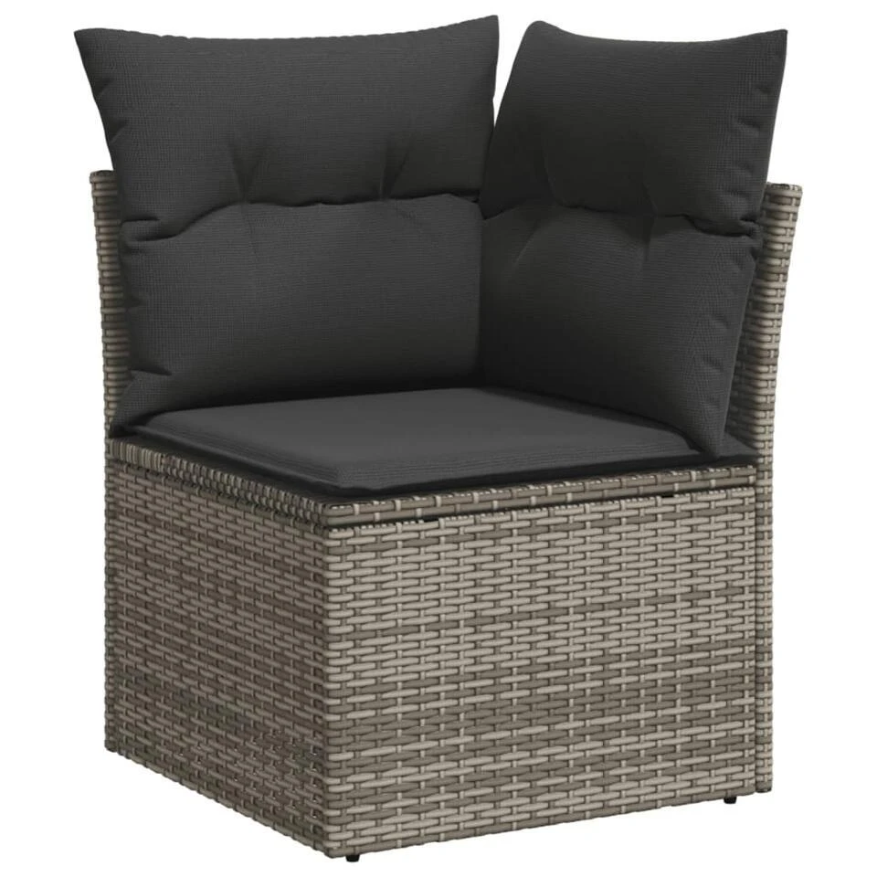 VidaXL 9-delige Loungeset Met Kussens - Grijs - Poly Rattan - Grijs 5 VidaXL 9-delige Loungeset Met Kussens - Grijs - Poly Rattan - Grijs - Afbeelding 3
