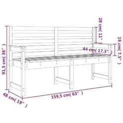VidaXL - Tuinbank - Bruin - Douglashout - 159.5 X 48 X 91.5 Cm -Meubelwinkel 98d8ce584ed84309a7878f7f6242b440