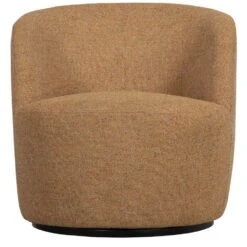 WOOOD Serra Draaifauteuil - Melange Stof - Curry - 68x70x77 -Meubelwinkel 997c321252994fcab8fedab3f95d6402