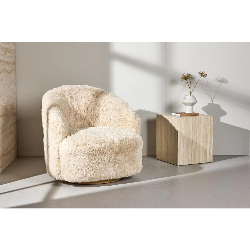 Svea - Mehta Fauteuil - Fake Fur - Beige 5 Svea - Mehta Fauteuil - Fake Fur - Beige - Afbeelding 3