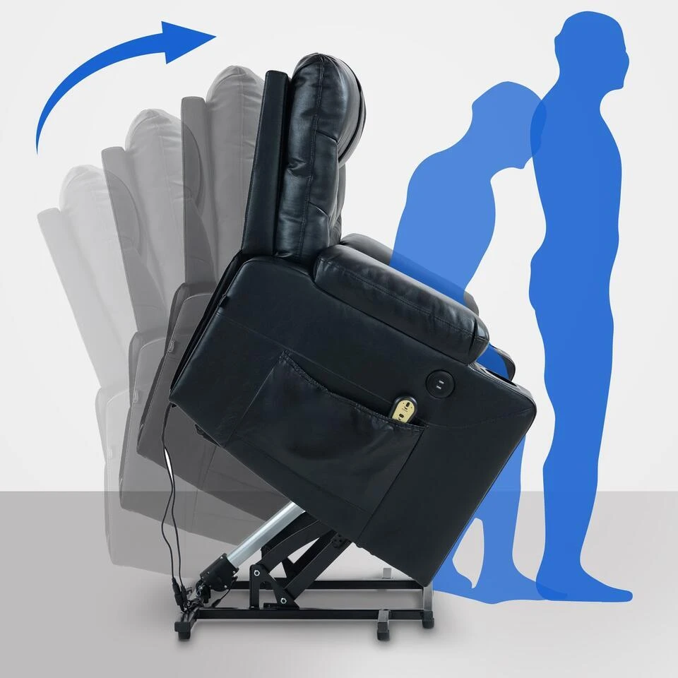 CLP Fauteuil Andover Zwart Frame - Kunstleer - Zwart 6 CLP Fauteuil Andover Zwart Frame - Kunstleer - Zwart - Afbeelding 4