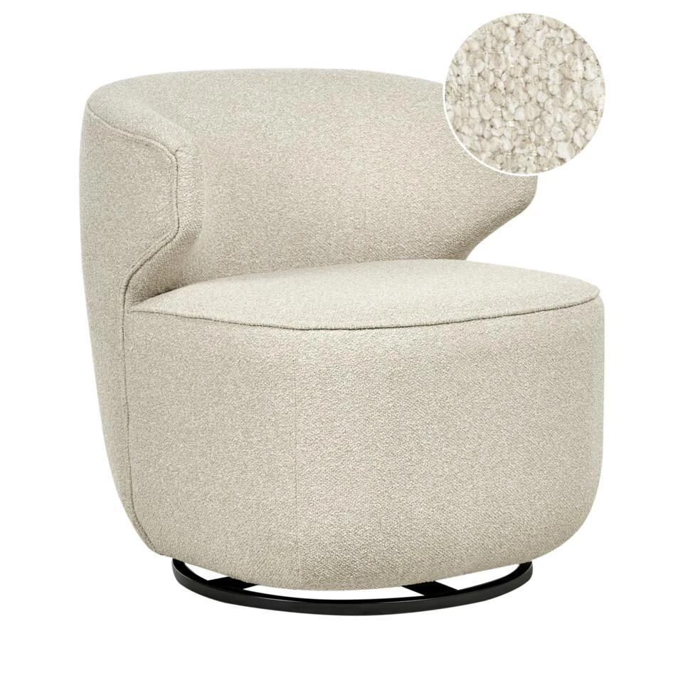 MOLLEBY - Fauteuil - Lichtbeige - Bouclé 5 MOLLEBY - Fauteuil - Lichtbeige - Bouclé - Afbeelding 3