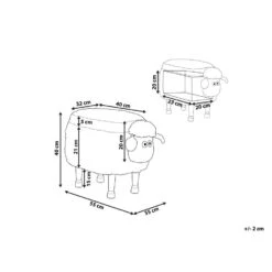 Beliani Dierenhocker SHEEP - Wit Polyester 8 Beliani Dierenhocker SHEEP - Wit Polyester -Meubelwinkel 9f281919b2d94848a0b8a778aebfca45