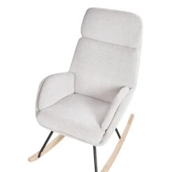 KVELIA - Schommelstoel - Wit - Polyester -Meubelwinkel a034ba4e8aa24dd1b511b3b3e3cfc99b