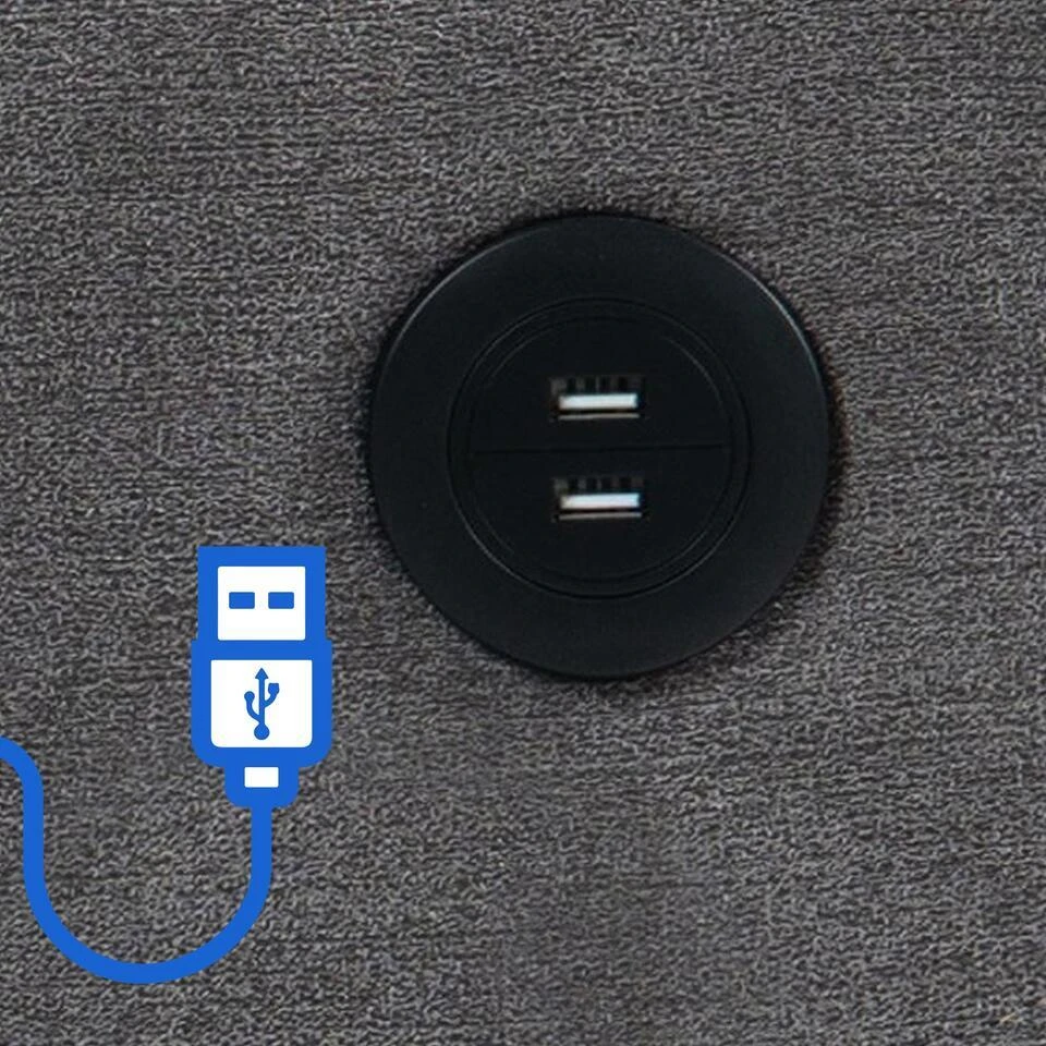 CLP Fauteuil Andover Zwart Frame - Stof - Grijs 8 CLP Fauteuil Andover Zwart Frame - Stof - Grijs - Afbeelding 6