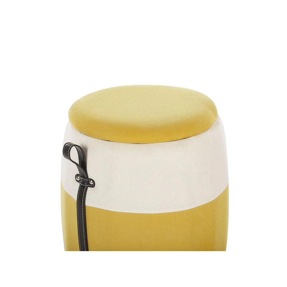 Beliani Poef RUBY - Geel Corduroy 6 Beliani Poef RUBY - Geel Corduroy - Afbeelding 4