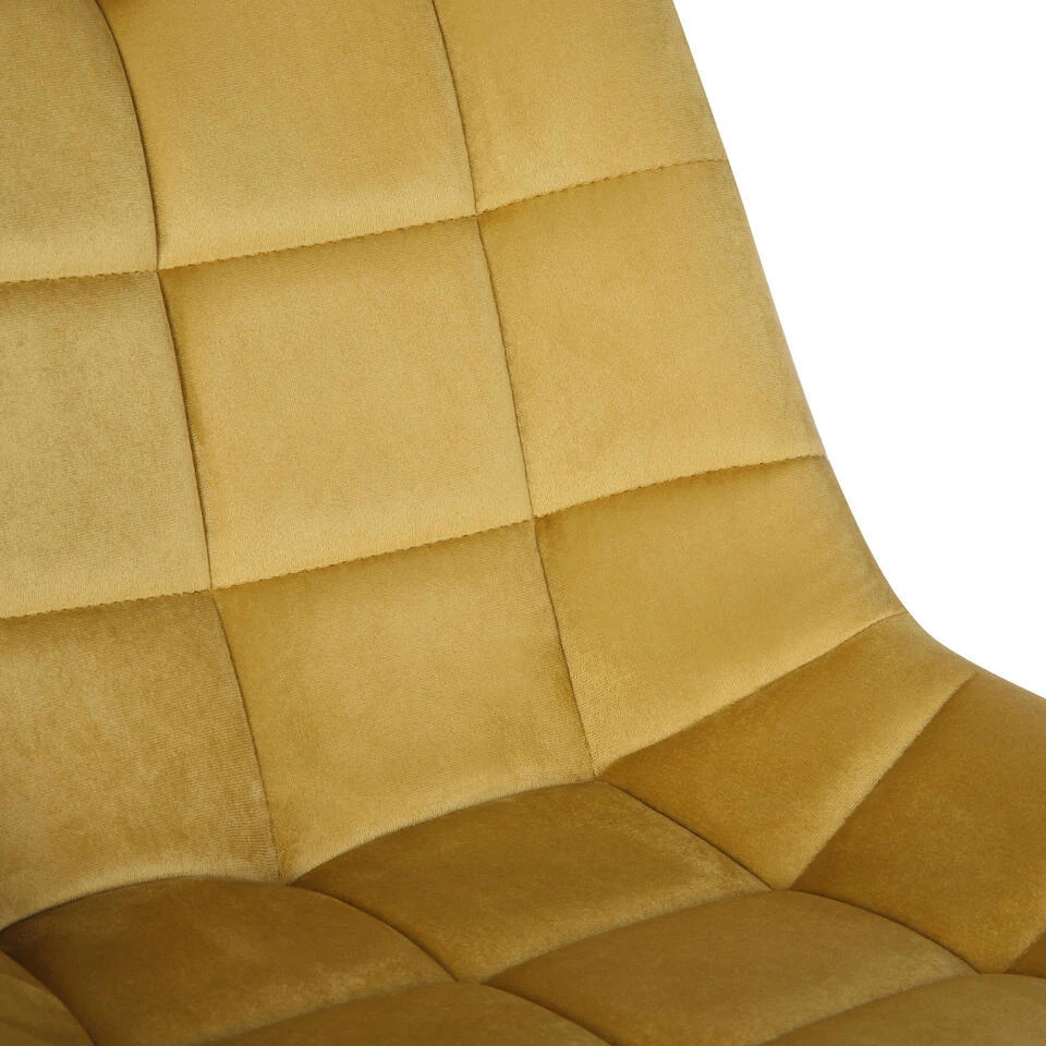 CLP Bureaustoel Medford Fluweel - Geel 9 CLP Bureaustoel Medford Fluweel - Geel - Afbeelding 7