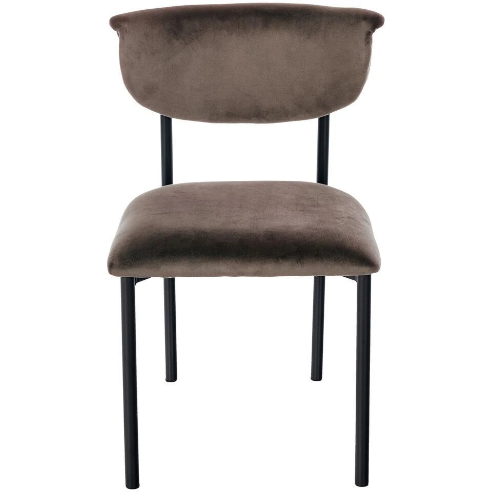 CLP Eetkamerstoel Gambell Fluweel - Bruin 8 CLP Eetkamerstoel Gambell Fluweel - Bruin - Afbeelding 6