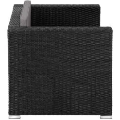 Tectake Wicker Fauteuil Lignano, Zwart -Meubelwinkel a7312223fe9a4b0399516842431aab85