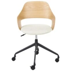 NOVATO - Bureaustoel - Lichtbeige - Linnen -Meubelwinkel a7b7d67bef5d441d984d59ef857016f2