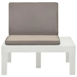 VidaXL Loungestoel Met Kussen Kunststof Wit -Meubelwinkel aa04d696bd5c4909981a3112c66a78f6