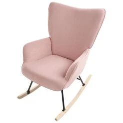 ARSET - Schommelstoel - Roze - Bouclé -Meubelwinkel ab5a2b07bda54419a2890de2e14595e0
