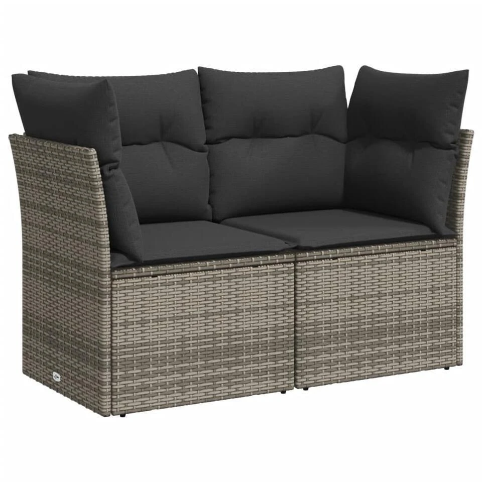 VidaXL 6-delige Loungeset Voor 5 Met Kussens & Verstelbaar Salontafel - Gris 7 VidaXL 6-delige Loungeset Voor 5 Met Kussens & Verstelbaar Salontafel - Gris - Afbeelding 5