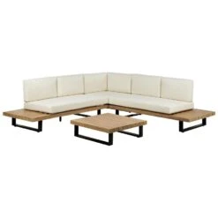 MYKONOS - Loungeset Voor 5 - Crème - Acaciahout -Meubelwinkel afc215c9d2534a91bdf0c4d2d57127ea
