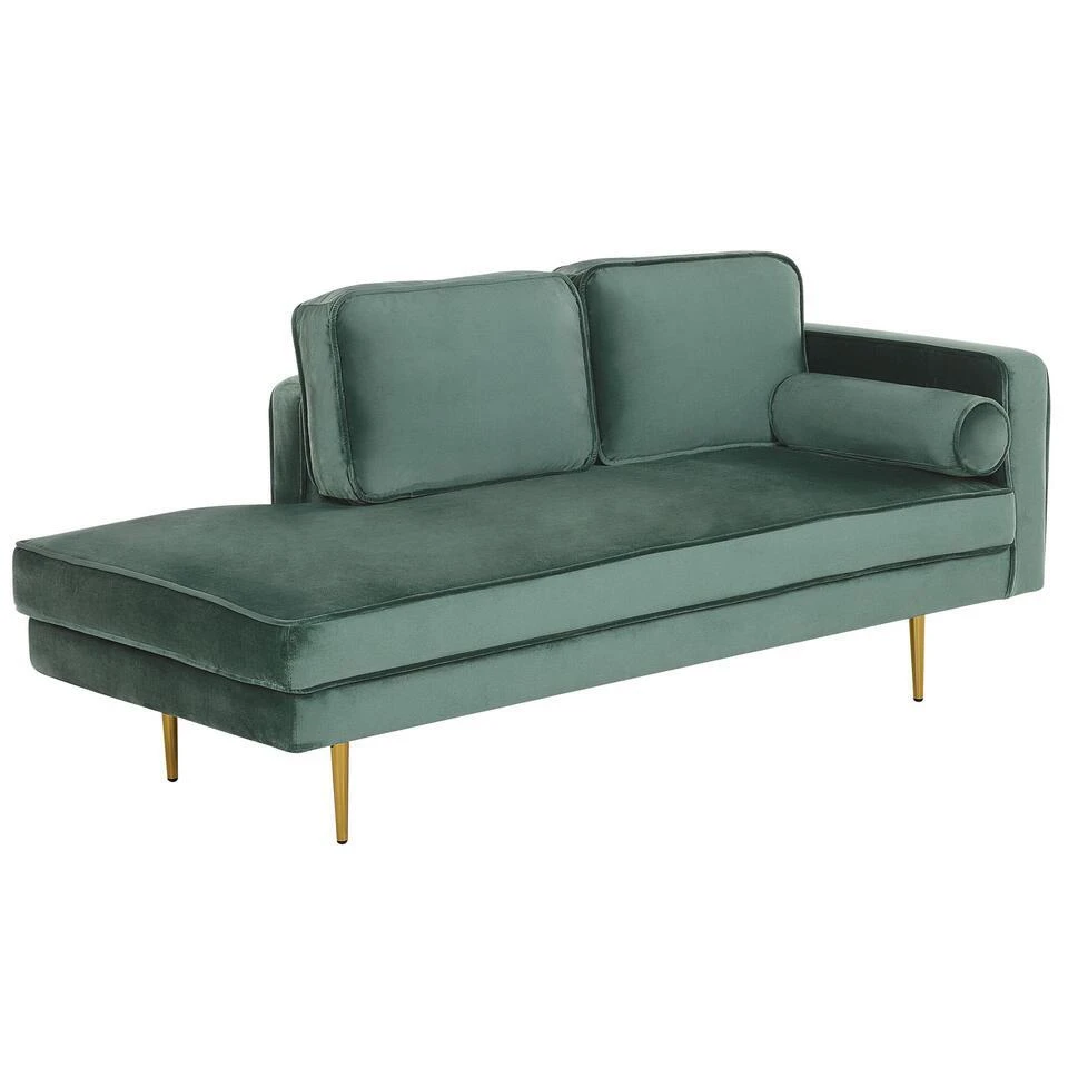 MIRAMAS - Chaise Longue - Groen - Rechterzijde - Fluweel 6 MIRAMAS - Chaise Longue - Groen - Rechterzijde - Fluweel - Afbeelding 4