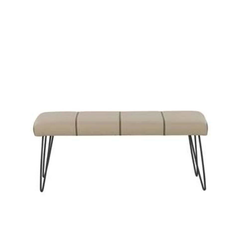 Beliani Hocker BETIN - Beige Kunstleer 5 Beliani Hocker BETIN - Beige Kunstleer - Afbeelding 3