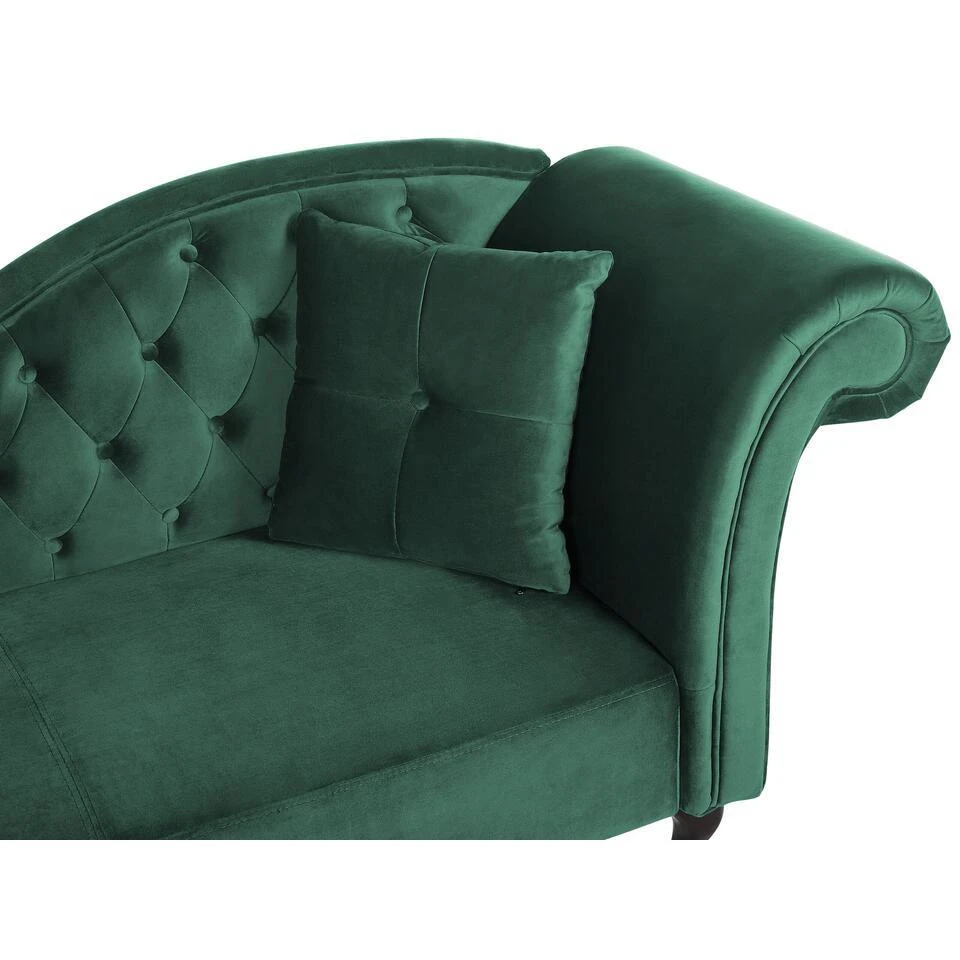LATTES - Chaise Longue - Groen - Rechterzijde - Fluweel 8 LATTES - Chaise Longue - Groen - Rechterzijde - Fluweel - Afbeelding 6