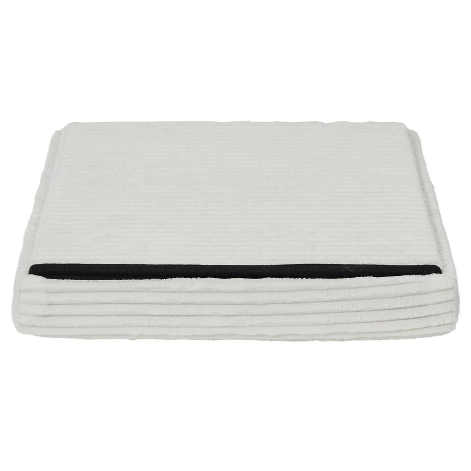 Home Deco Factory Poefje - Opbergbox - Rib - Wit - 38 X 38cm 6 Home Deco Factory Poefje - Opbergbox - Rib - Wit - 38 X 38cm - Afbeelding 4