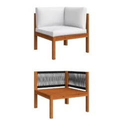 VidaXL - Loungeset - Wit - Acaciahout - 5 Stuks- Met Kussens -Meubelwinkel b529e15f6f6a43058a6ac0bd06afd6e8