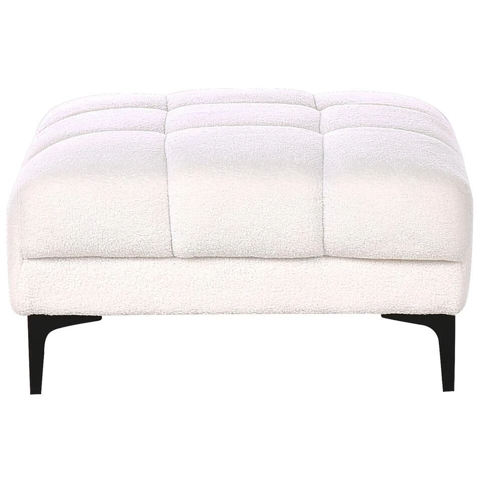 ALNES - Ottomaan - Wit - Polyester 7 ALNES - Ottomaan - Wit - Polyester - Afbeelding 5