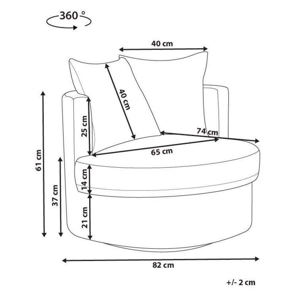 DALBY - Fauteuil - Blauw - Stof 5 DALBY - Fauteuil - Blauw - Stof - Afbeelding 3