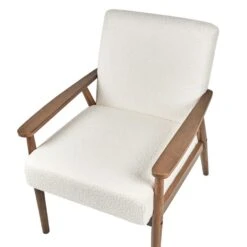 ESRUM - Fauteuil - Gebroken Wit - Bouclé/Donker Hout 16 ESRUM - Fauteuil - Gebroken Wit - Bouclé/Donker Hout -Meubelwinkel bc243b32827b47d9afab5f918fa720b5