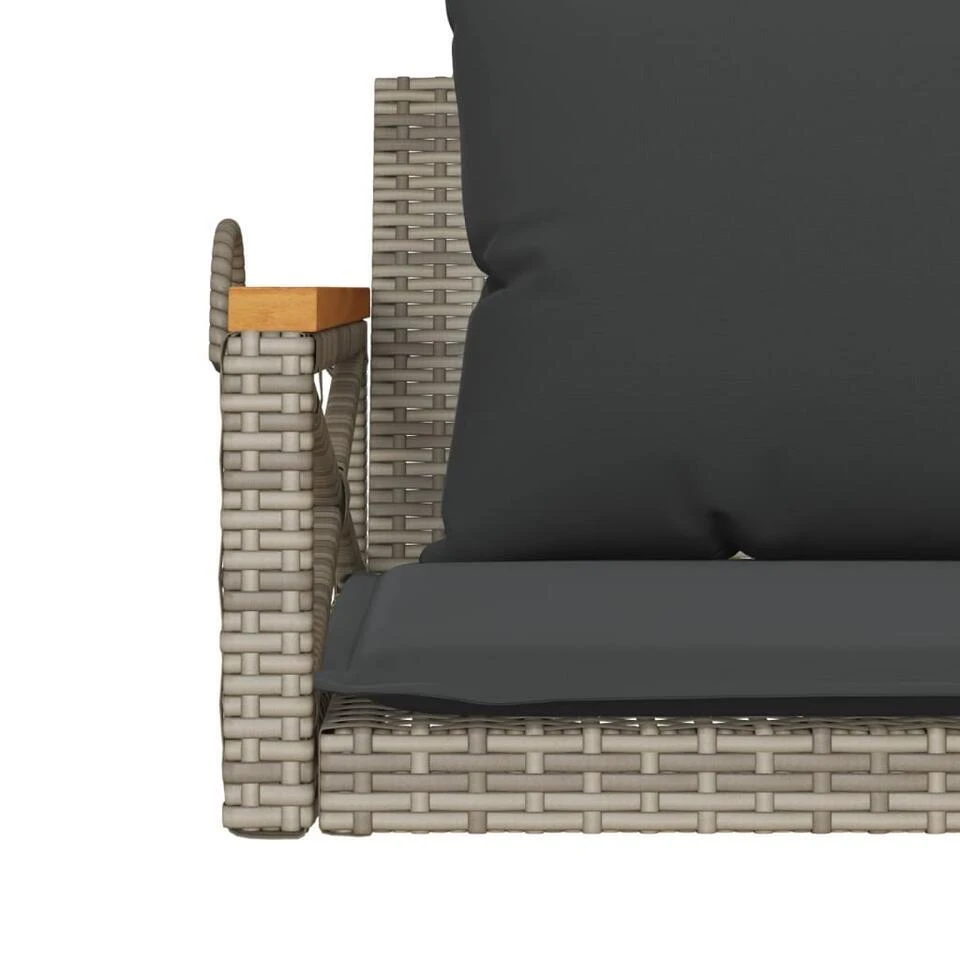 VidaXL - Schommelbank - Grijs - Poly Rattan - 62 X 109 X 40 Cm 10 VidaXL - Schommelbank - Grijs - Poly Rattan - 62 X 109 X 40 Cm - Afbeelding 8