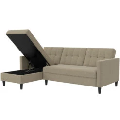 Hartford - 3-zits Hoekslaapbank In Cappuchino Stof -Meubelwinkel bf0c9e3d4d0942a2b686f26046d725d8