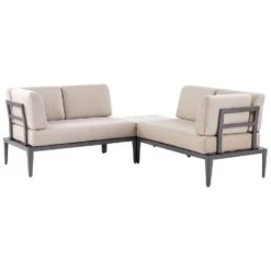 Beliani Loungeset RIMA III - Grijs Aluminium - Beige Kussenset 20 Beliani Loungeset RIMA III - Grijs Aluminium - Beige Kussenset -Meubelwinkel bf23c43973244dab9447a97345e710ff