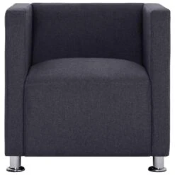 VidaXL Fauteuil Kubus Stof Donkergrijs -Meubelwinkel c16bde3aef9346d5866e42d871f4429b