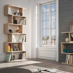 CALICOSY - Boekenkast ATHENA - Ambachtelijke Eik - 192x80x24 Cm -Meubelwinkel c179242c3feb42289c8bed9585ad868d