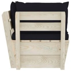 VidaXL - Tuinhoekbank - Zwart - Hout - Met Kussens Pallet -Meubelwinkel c33d40692a3b488fb1974f4c1f4b8b36