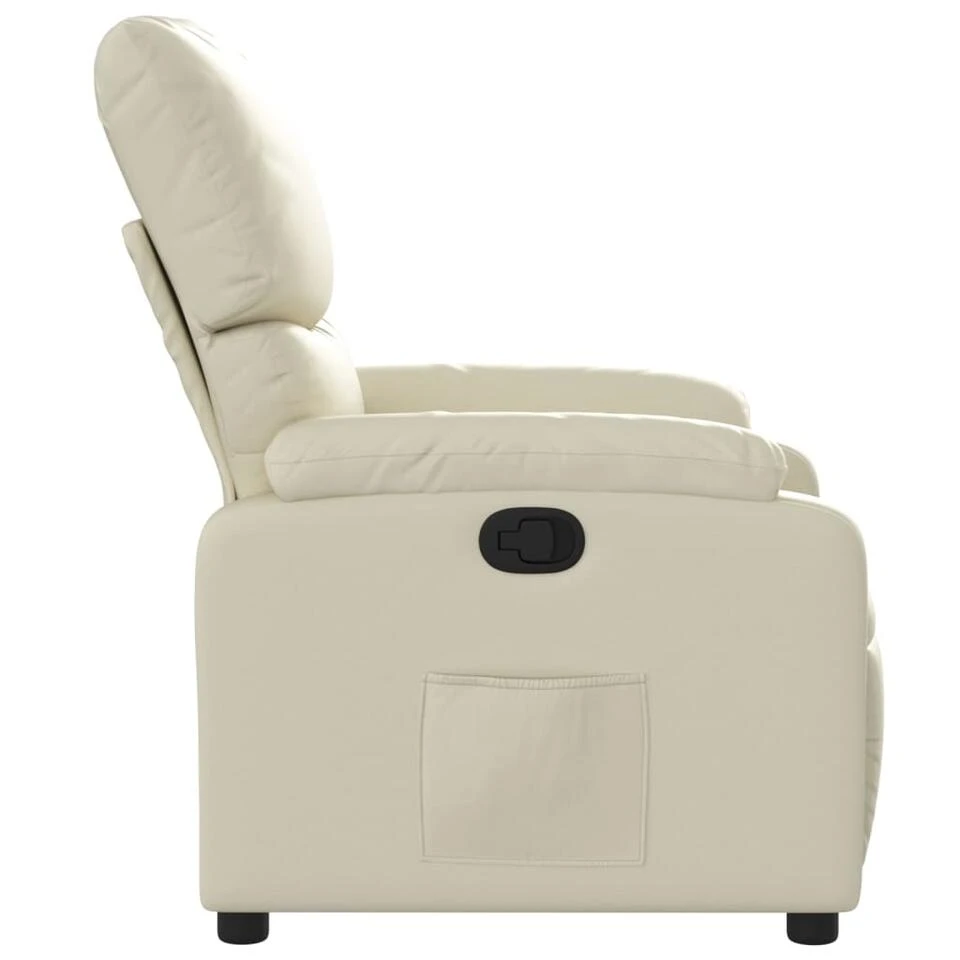 VidaXL - Fauteuil - Crème - Kunstleer 6 VidaXL - Fauteuil - Crème - Kunstleer - Afbeelding 4