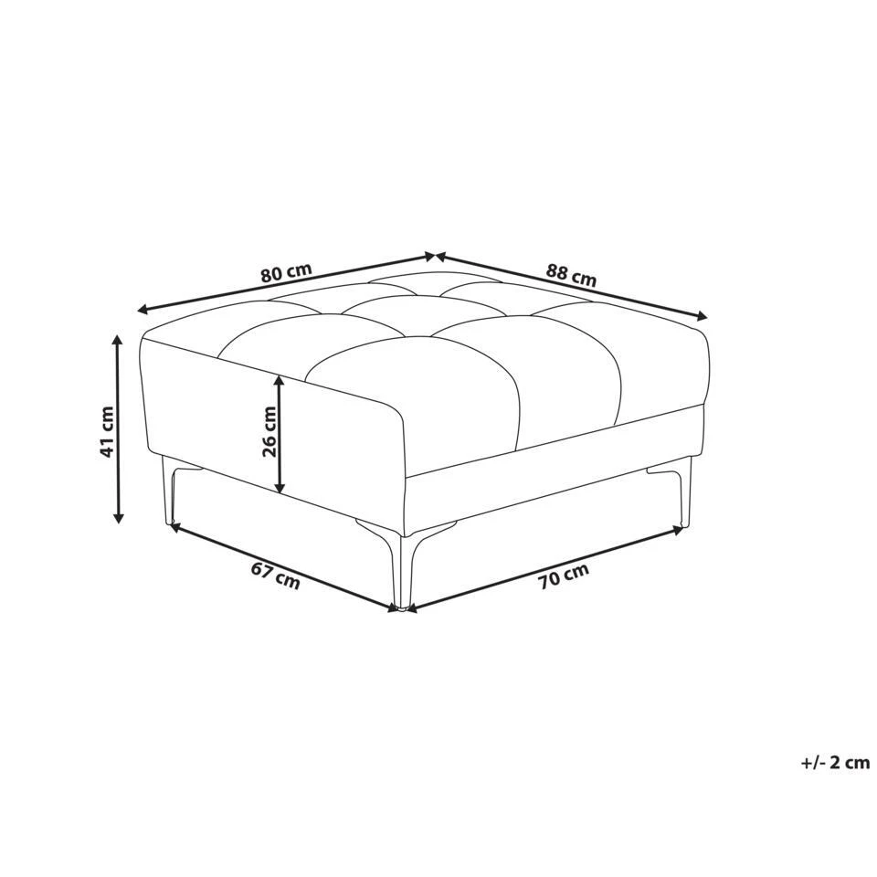 ALNES - Ottomaan - Wit - Polyester 6 ALNES - Ottomaan - Wit - Polyester - Afbeelding 4