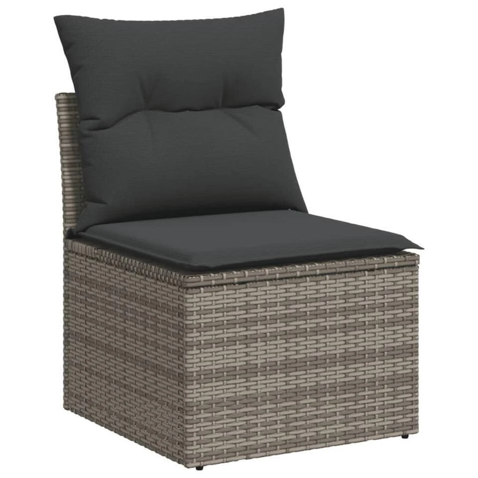 VidaXL 9-delige Loungeset Met Kussens - Grijs - Poly Rattan - Grijs 6 VidaXL 9-delige Loungeset Met Kussens - Grijs - Poly Rattan - Grijs - Afbeelding 4