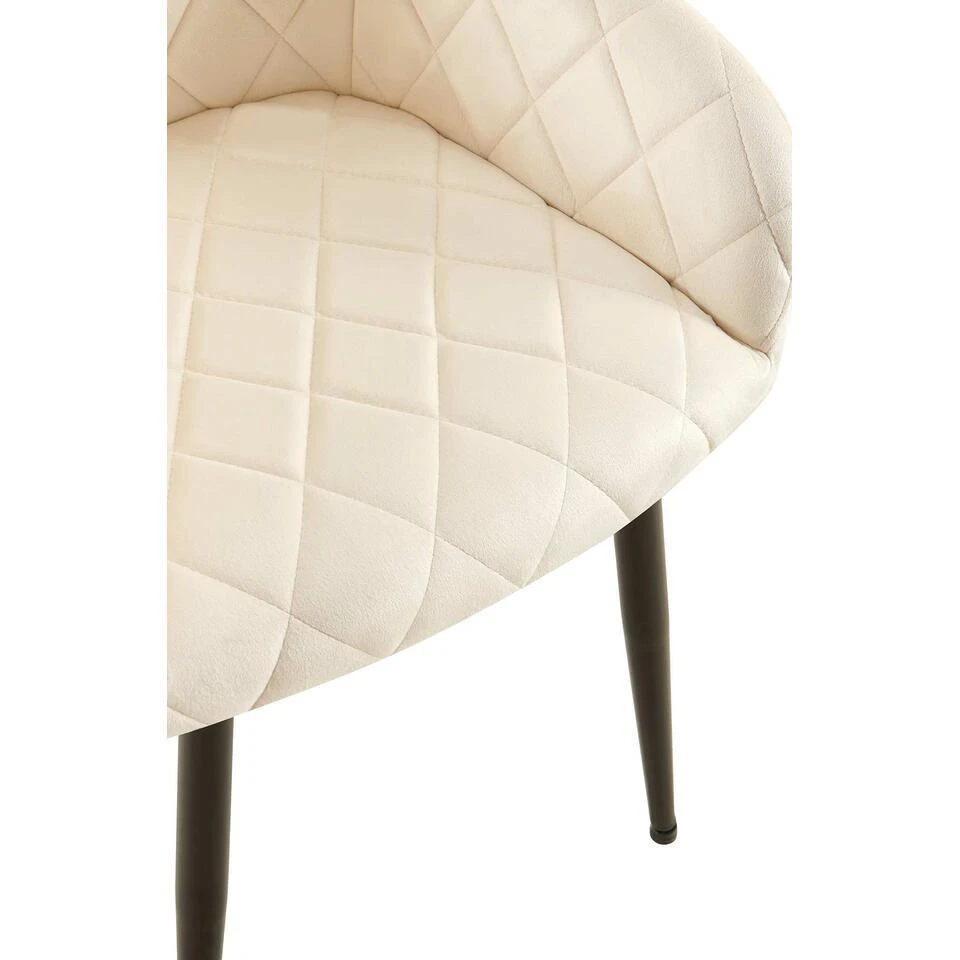 CLP Eetkamerstoel Monett Fluweel - Creme 7 CLP Eetkamerstoel Monett Fluweel - Creme - Afbeelding 5