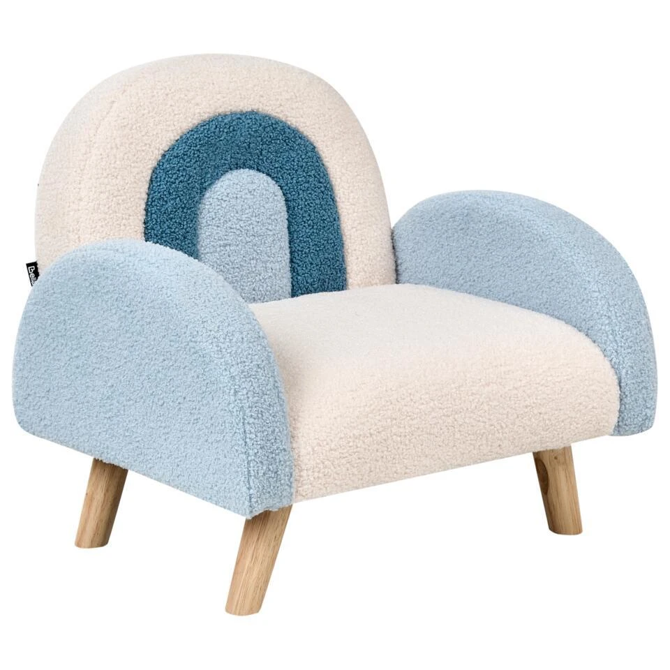 OMBO - Kinderfauteuil - Lichtblauw - Bouclé 7 OMBO - Kinderfauteuil - Lichtblauw - Bouclé - Afbeelding 5