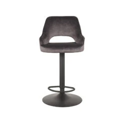 LABEL51 Barkruk Fer - Antraciet - Velours - 47 X 45cm - Set Van 2 -Meubelwinkel ca508ee1fc66484587f1c82ab3594f8a