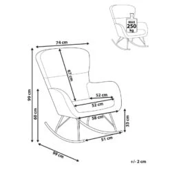 ANASET - Schommelstoel - Wit/Zwart - Bouclé -Meubelwinkel cc86c8fce4af42a0871e0f6cdc55de94